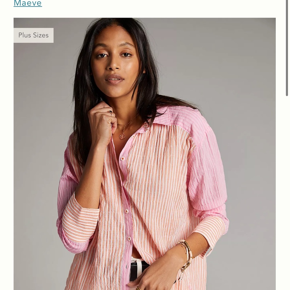 Anthropologie Maeve Gauzy Button down top